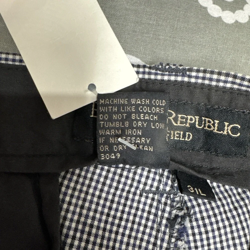 Vintage Banana Republic pants men's 31L Black White Houndstooth Smithfield NWT